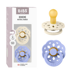 BIBS - Set 2 suzete Boheme Latex, tetina rotunda, 0 luni +-Ivory/Hush