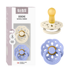 BIBS - Set 2 suzete Boheme Latex, tetina rotunda, 6 luni +-Ivory/Hush