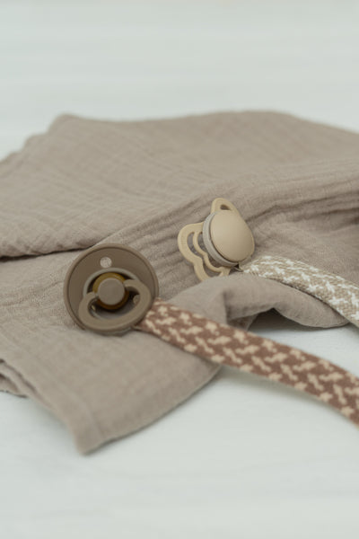 Bibs - Lantisor clip pentru suzeta, Dark Oak/Vanilla