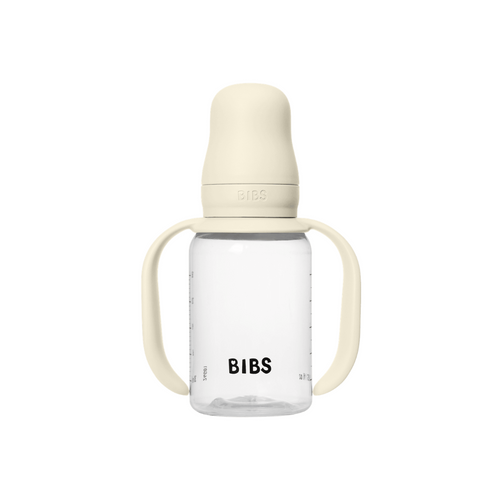 BIBS Set biberon tip Sippy Cup PP 150 ml cioc silicon sistem antipicurare Ivory EN14350 6 luni
