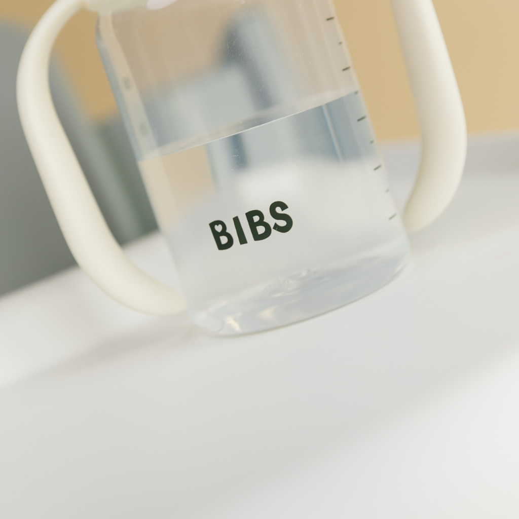 BIBS - Set biberon tip Sippy Cup PP 150 ml cu cioc din silicon și sistem antipicurare, Sage