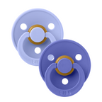 BIBS - Set 2 suzete Colour Latex, tetina rotunda, 0 luni +-Hush/Grape