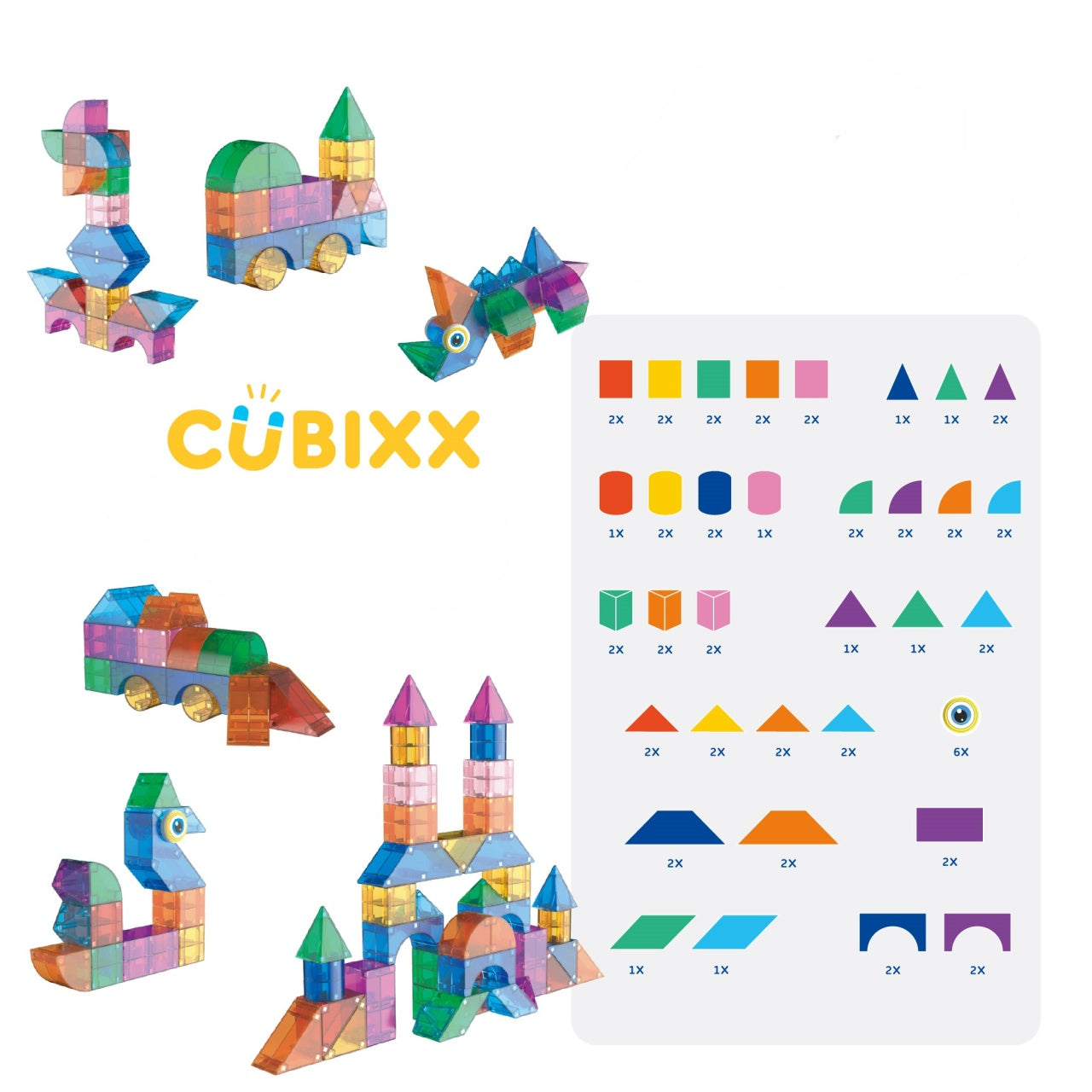 Blocuri magnetice Cubixx, 85 piese