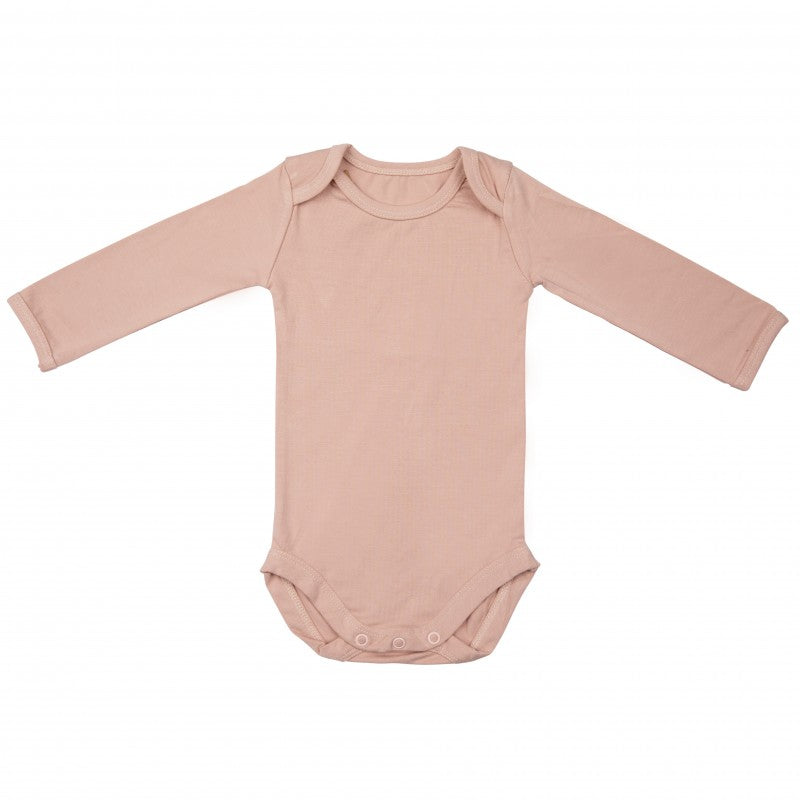 Body cu Maneca Lunga, din Bambus Misty Rose 62-68