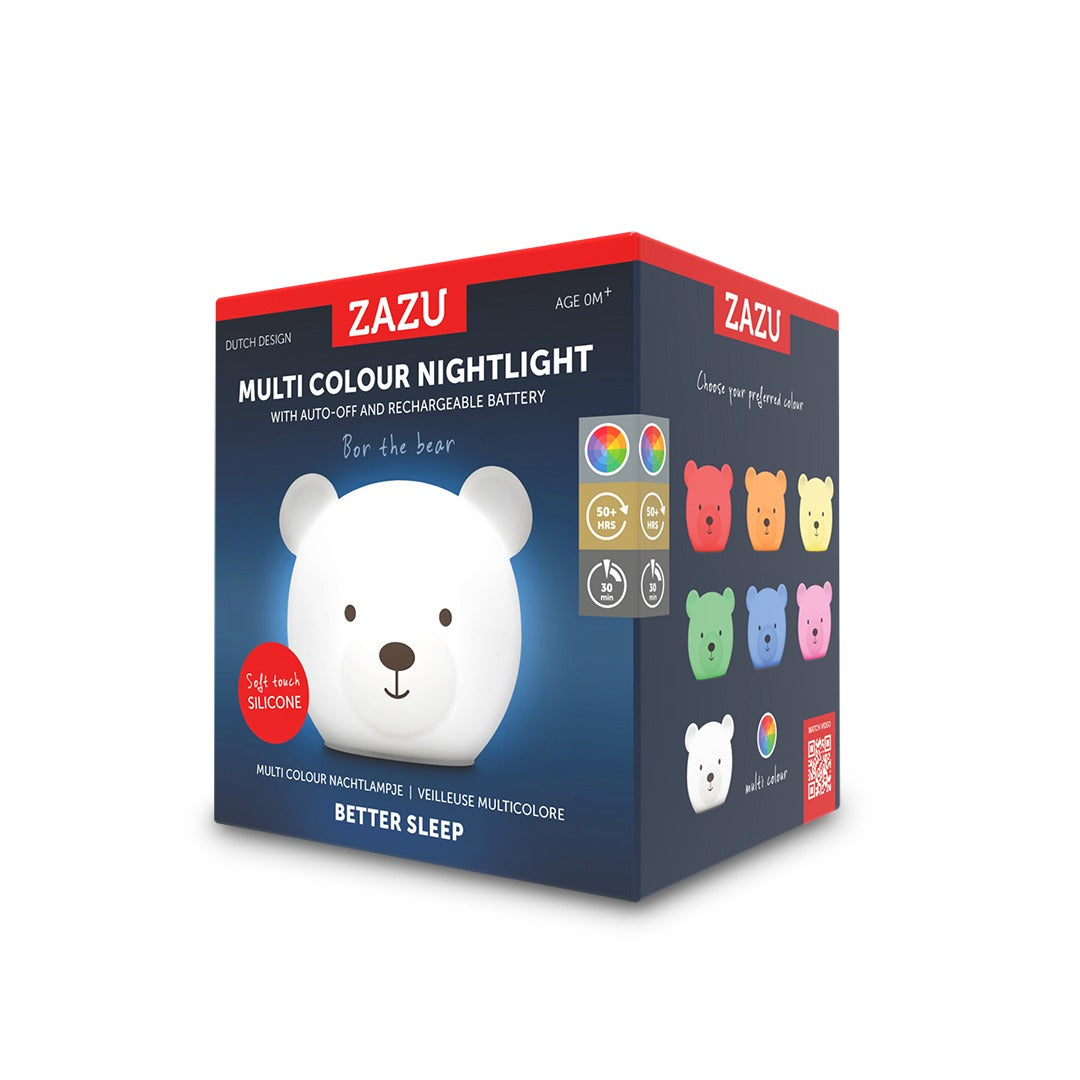 Bor the Bear multicolor night light, Zazu Kids
