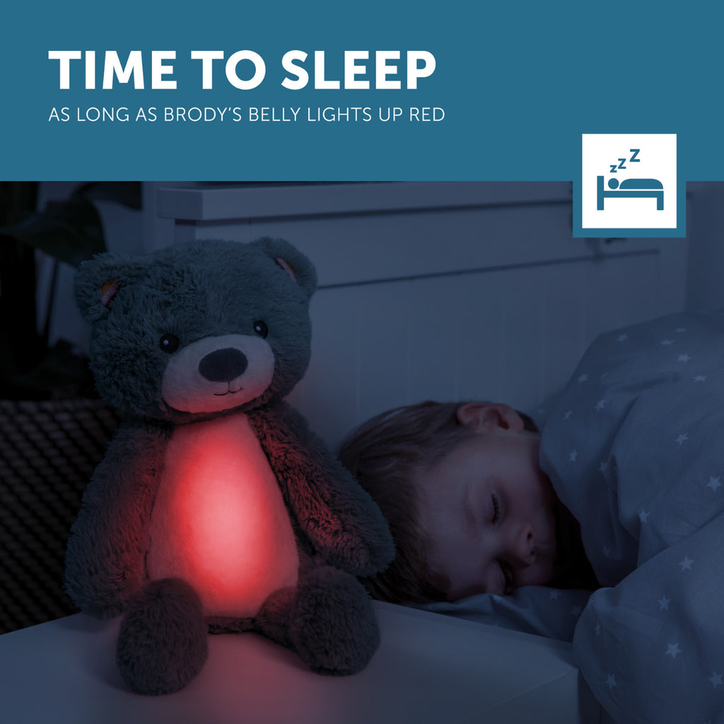 Zazu Kids Brody the Bear Musical Sleep Trainer with Light, Taupe