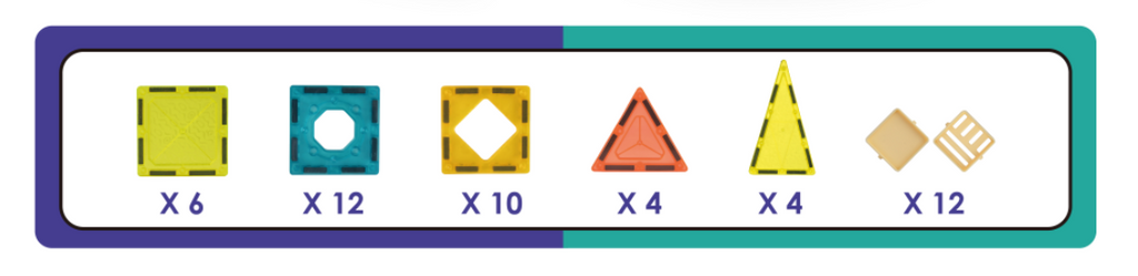Set de constructie magnetic - 48 piese (5.5 cm)