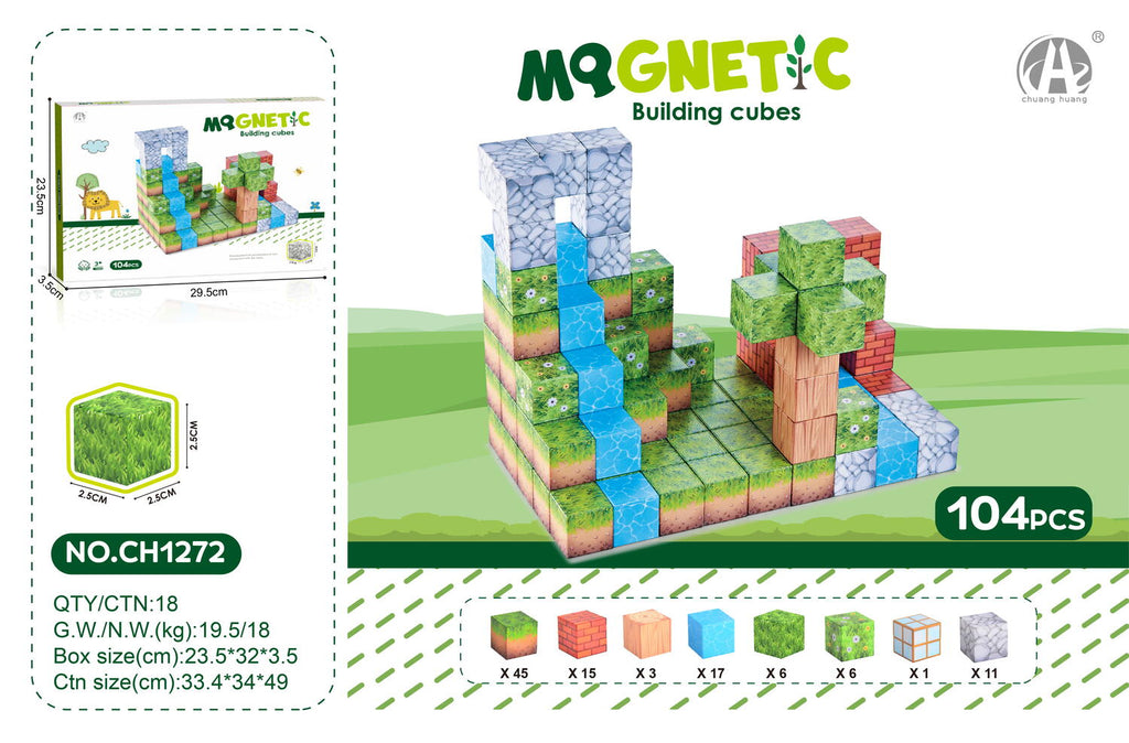 Cuburi magnetice - In natura 104 piese (2.5 cm)
