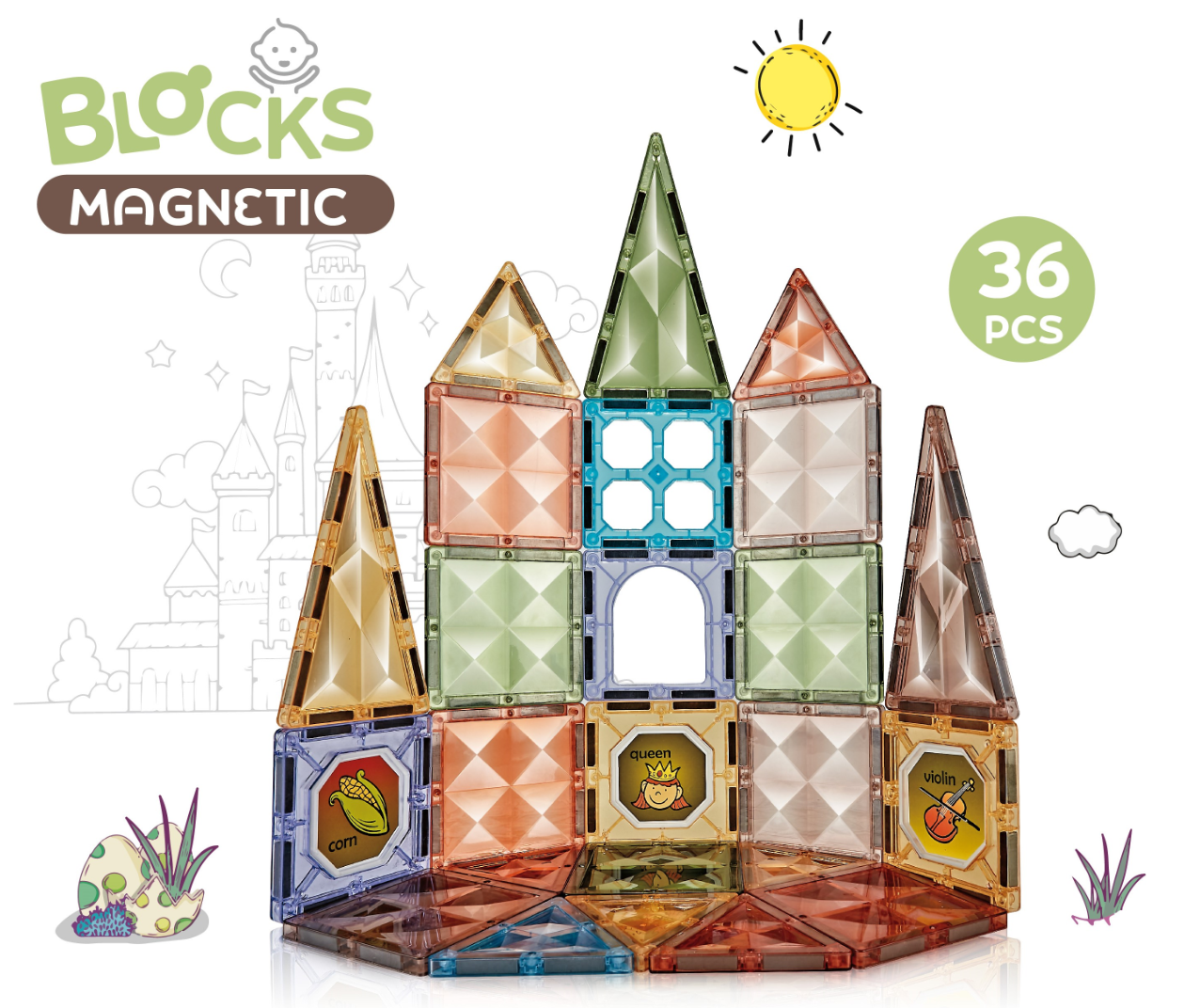 Joc magnetic  Diamond - 36 piese (7.5 cm)