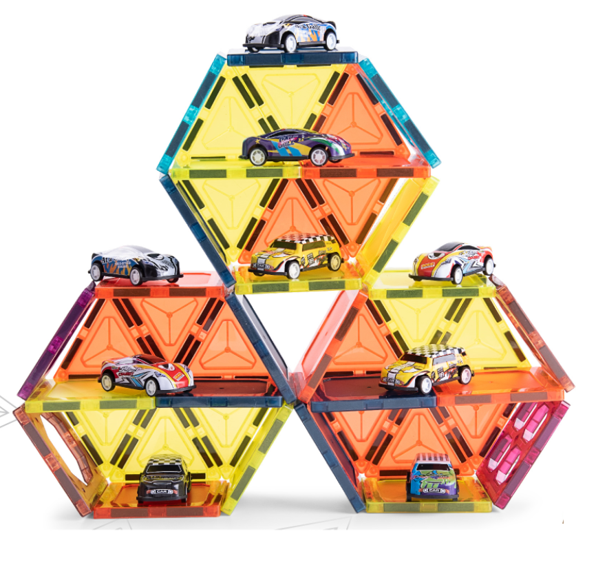 Joc magnetic - Parcarea masinutelor 66 piese (7.5 cm)