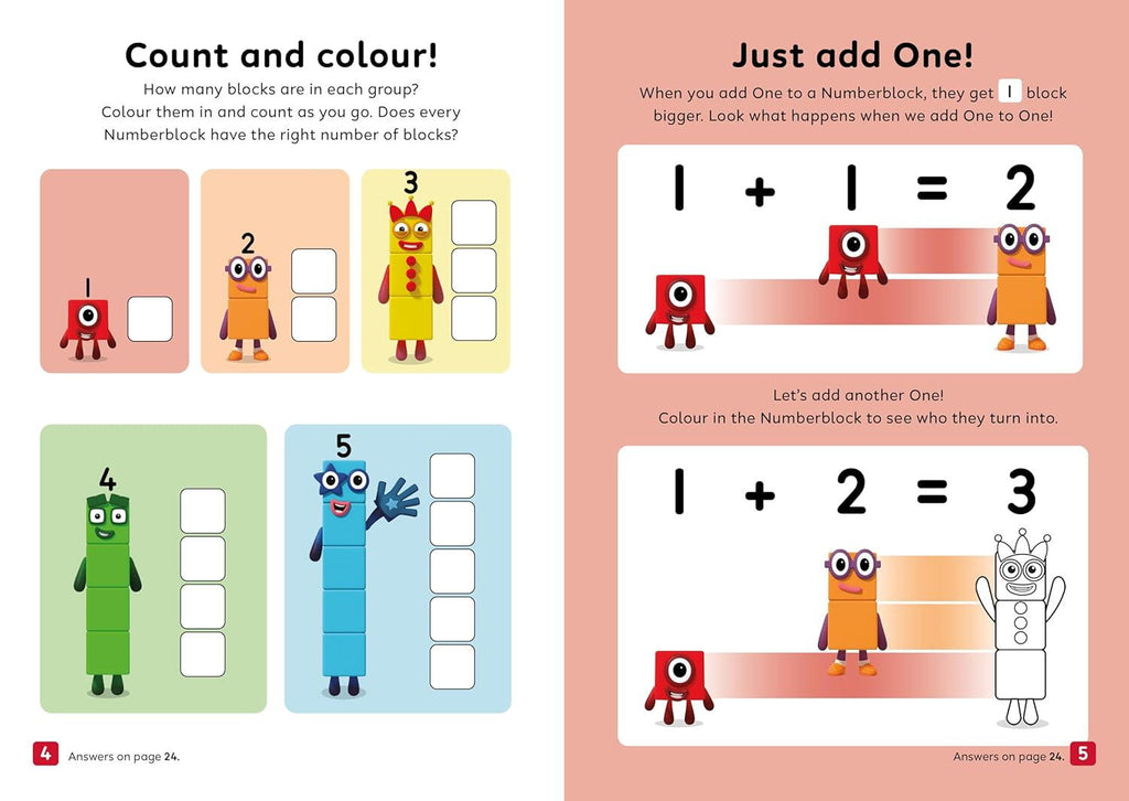 Carte cu activitati Numberblocks - Adunari si scaderi