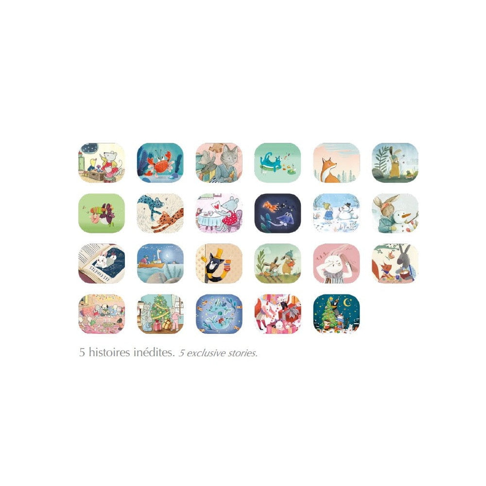 Calendar de Advent Lanterna si 23 de discuri cu povesti Big Family, Moulin Roty