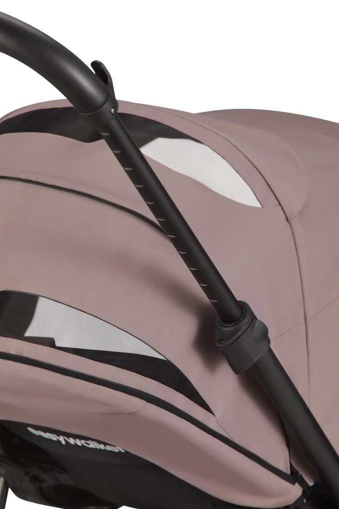 Carucior Charley Desert Pink Roti Negre
