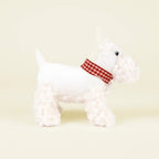 Egmont Toys Catelusa de plus Lola 18 cm poliester +3 luni conform EN71 ASTM alba cu zgarda in carouri
