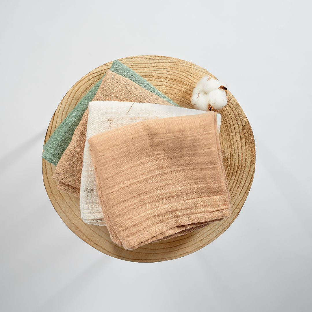 ONINO - Muselina multifunctionala din bumbac 100% organic, HUG.me, Oatmeal Beige, x1 bucata, 120 x 120 cm, certificata GOTS