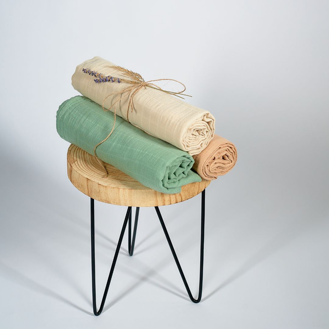 ONINO - Muselina multifunctionala din bumbac 100% organic, HUG.me, Serene Green, x1 bucata, 120 x 120 cm, certificata GOTS
