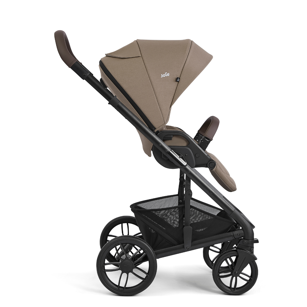 Joie - Carucior pentru copii multifunctional 3 in 1 Chrome 2 Cashew (Carucior Chrome 2 Cashew + Landou Chrome Cashew + scoica i-Snug Cashew)