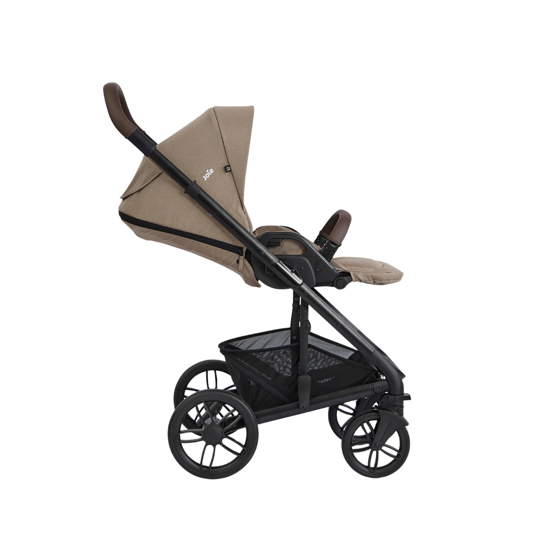 Joie - Carucior pentru copii multifunctional 3 in 1 Chrome 2 Cashew (Carucior Chrome 2 Cashew + Landou Chrome Cashew + scoica i-Snug Cashew)