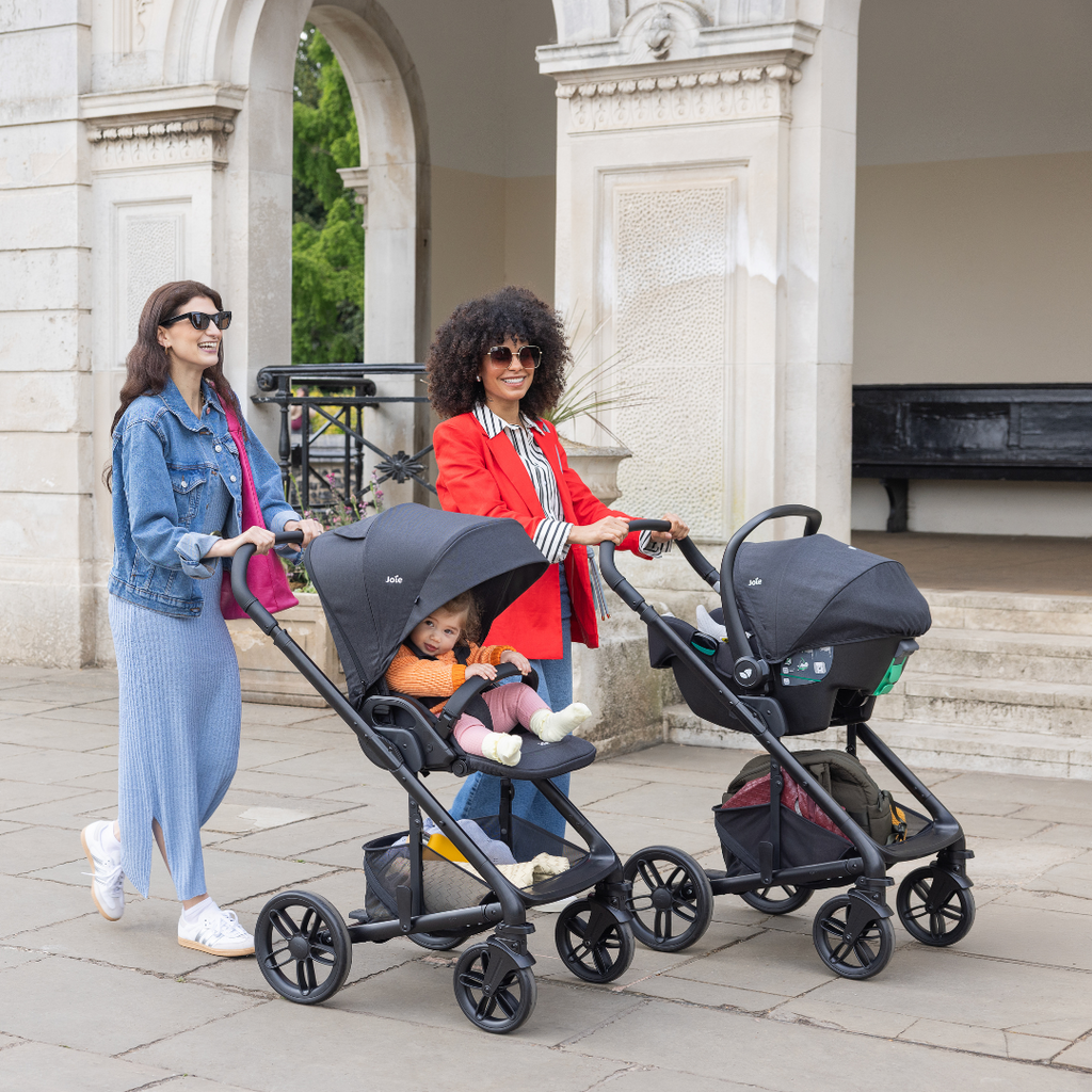 Joie - Carucior pentru copii multifunctional 3 in 1 Chrome 2 Cashew (Carucior Chrome 2 Cashew + Landou Chrome Cashew + scoica i-Snug Cashew)