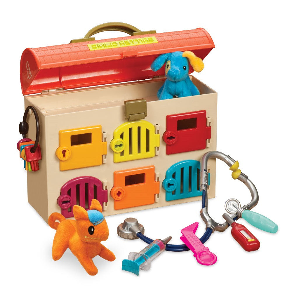 B.Toys Toy Vet Clinic with 6 Rooms and 2 Plush Animals
