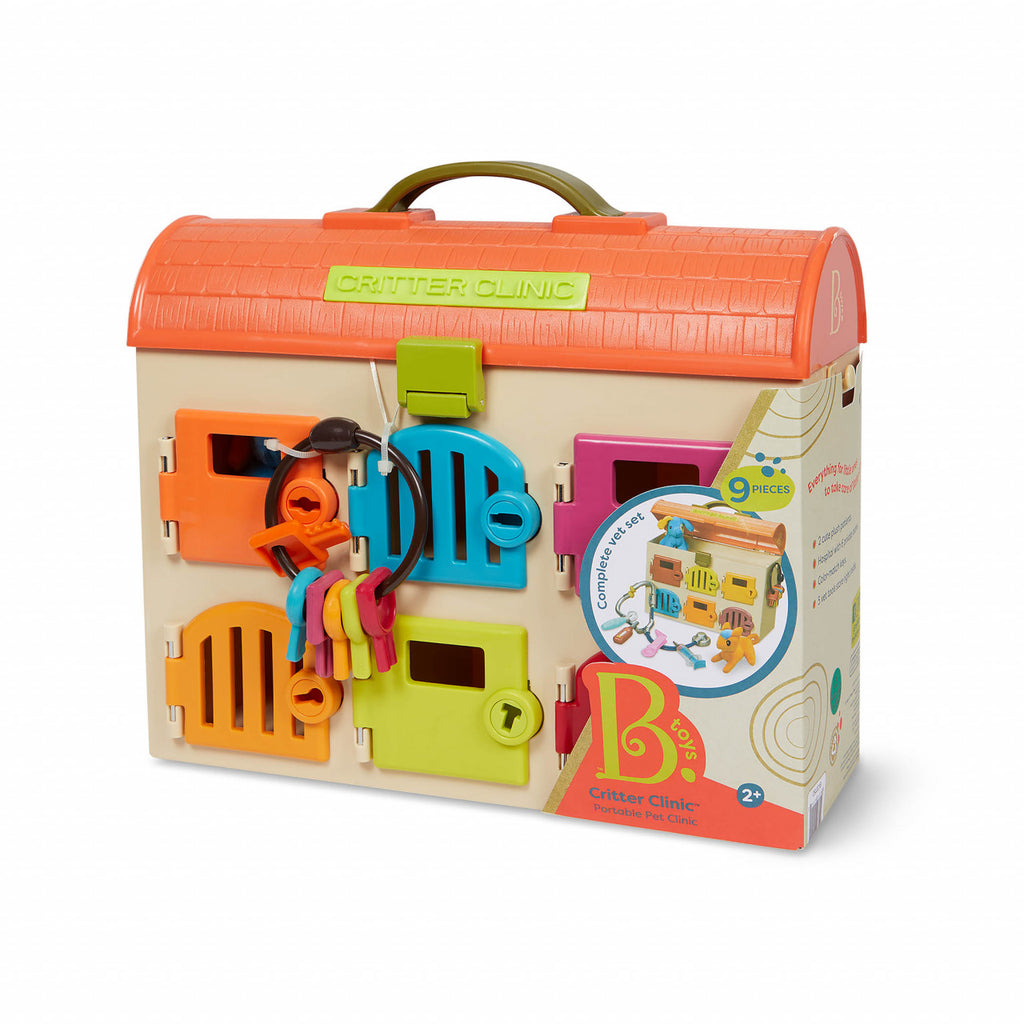 B.Toys Toy Vet Clinic with 6 Rooms and 2 Plush Animals