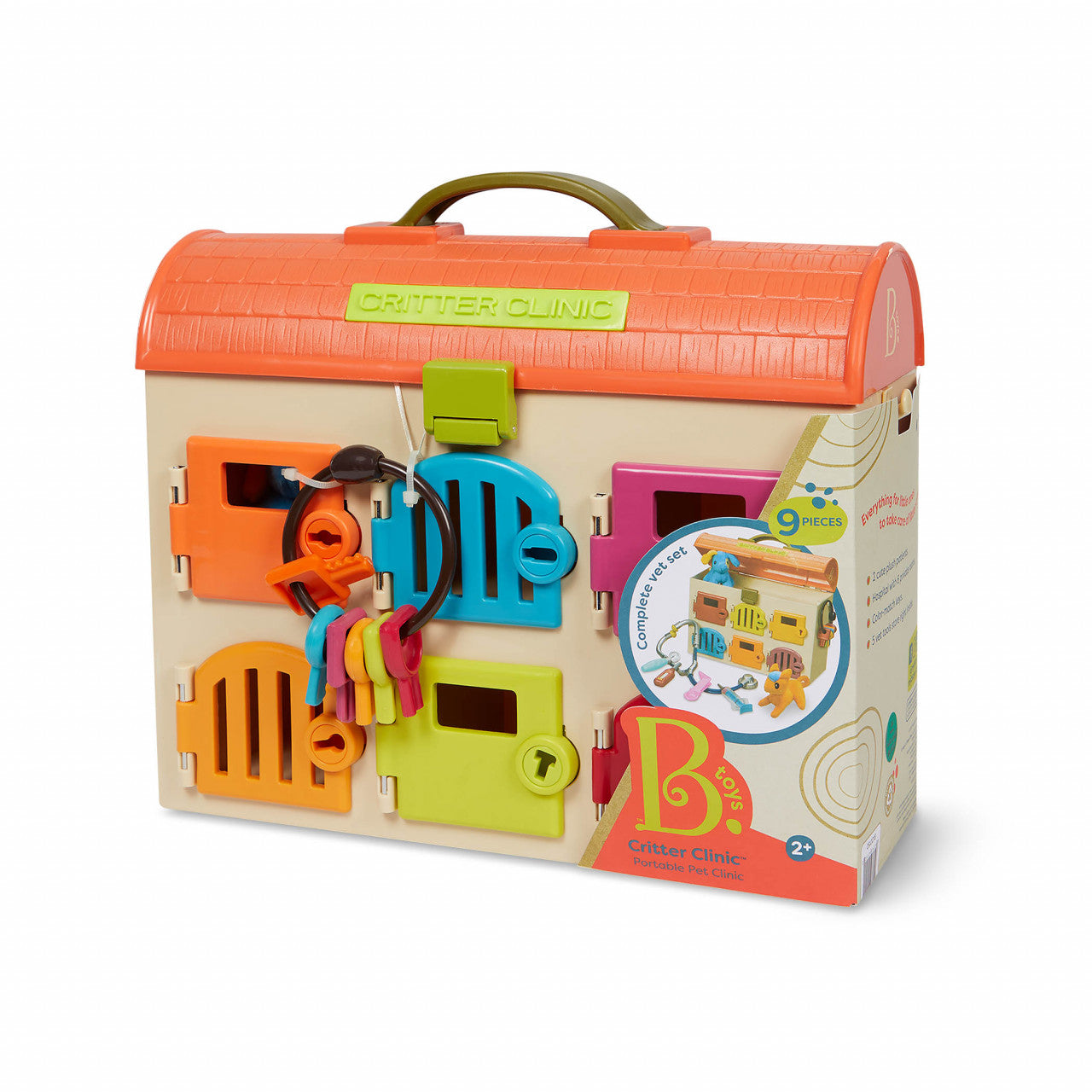 B.Toys Toy Vet Clinic with 6 Rooms and 2 Plush Animals