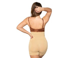 Colanti scurti modelatori cu centura abdominala postnatala integrata, WonderMom Bej marimea M