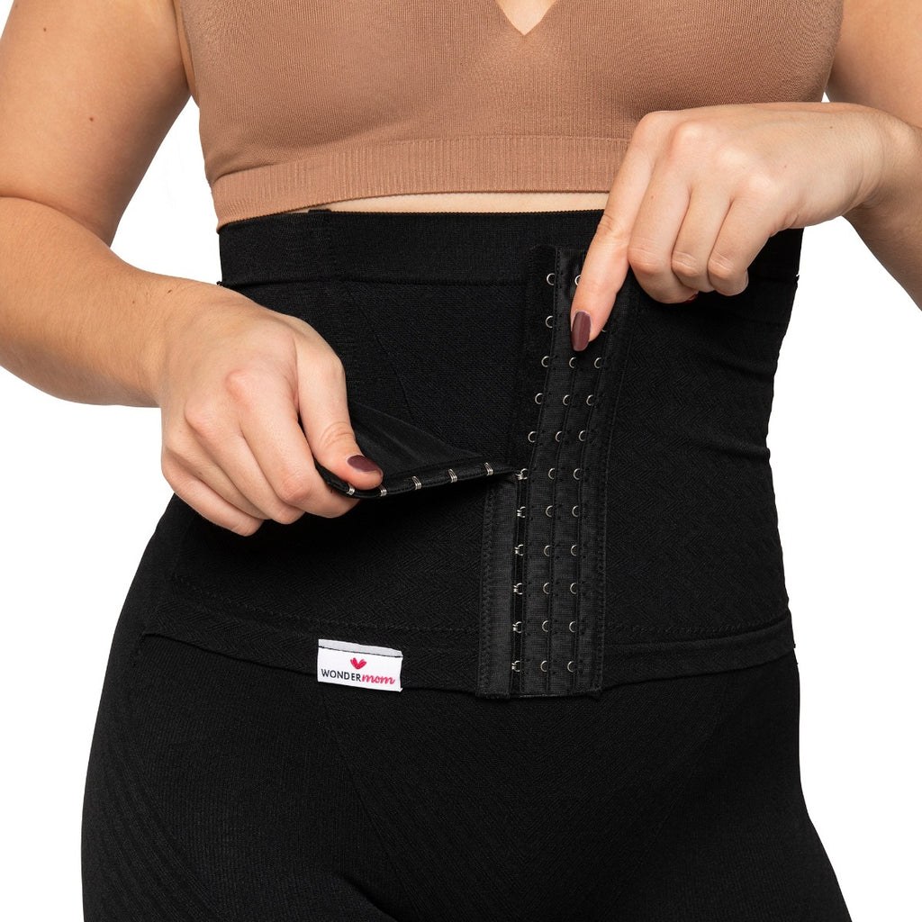 WonderMom Black Postpartum Abdominal Band Shaping Shorts, Size L