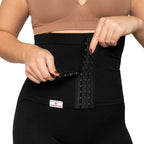 Colanti scurti modelatori cu centura abdominala postnatala integrata, WonderMom Negri marimea M