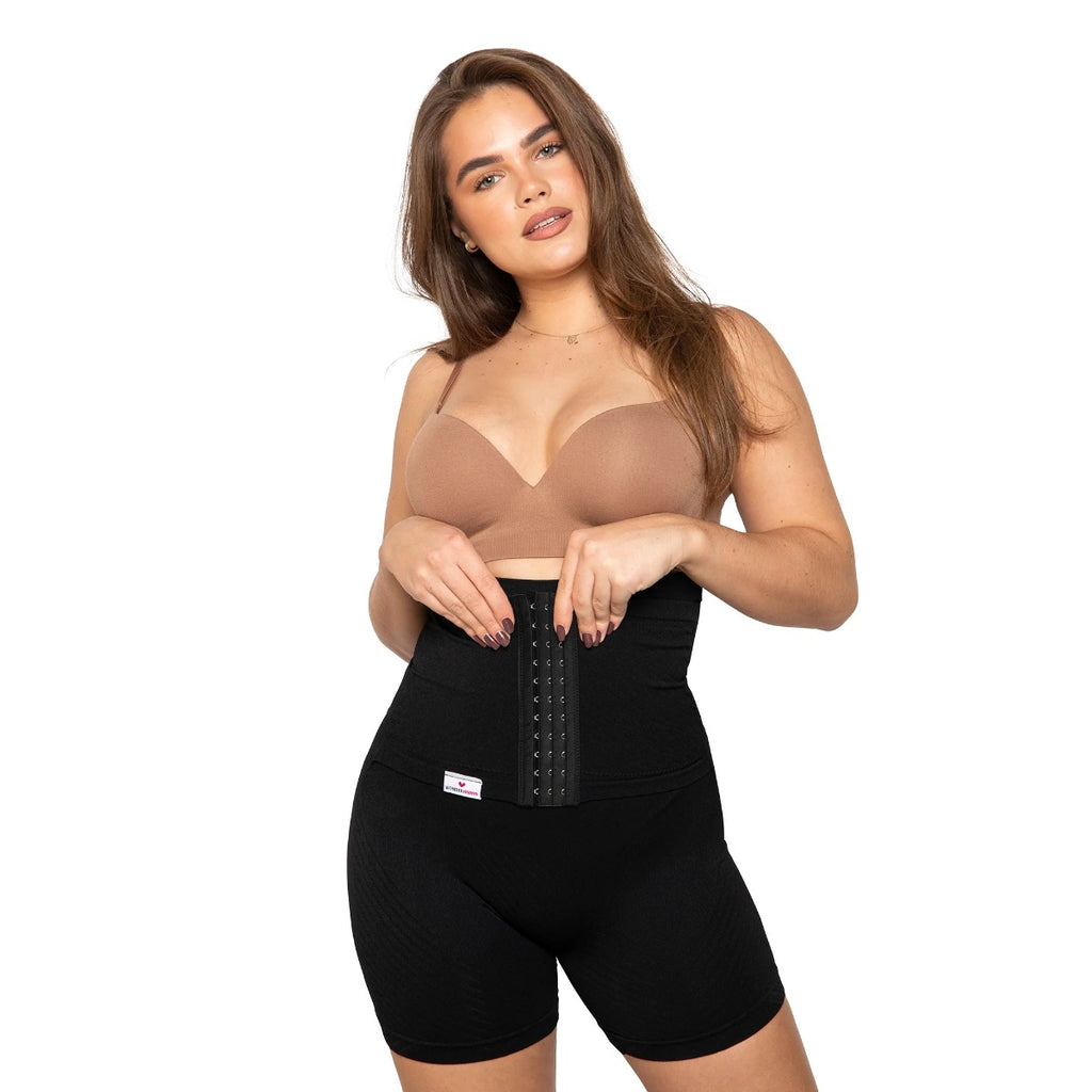 WonderMom Black Postpartum Abdominal Band Shaping Shorts, Size L