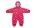 Combinezon Impermeabil Fleece Red Flowers 18-24 luni