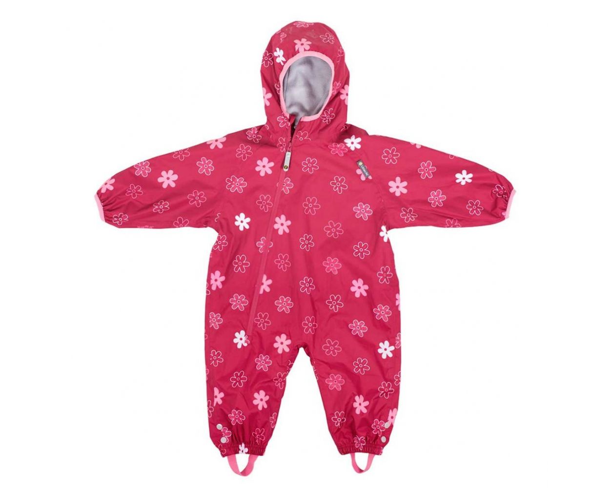 Combinezon Impermeabil Fleece Red Flowers 6-12 luni