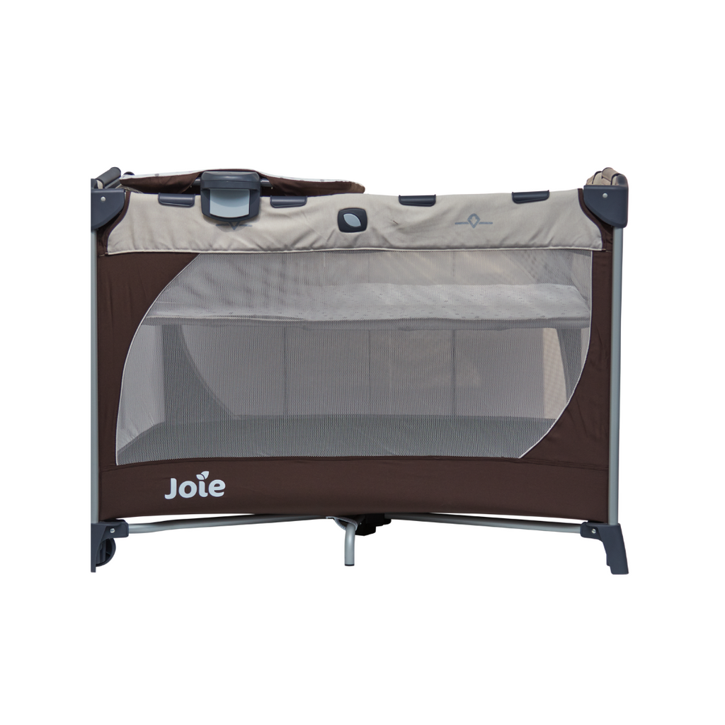 Joie - Patut pliant Commuter Change Beige Dots, cu cosulet detasabil inclus