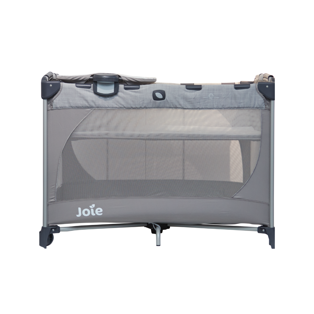 Joie - Patut pliant Commuter Change Gray Stripes, cu cosulet detasabil inclus