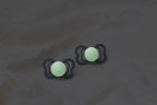 BIBS - Set 2 suzete Fosforencente Couture Glow Silicon, tetina anatomica, 0 luni +-Sage/Cloud
