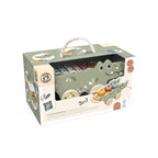 Speedy Monkey Crocodil din lemn cu xilofon si piese de stivuire, lemn certificat FSC, 18 luni