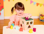 B.Toys Wooden Educational Cube with 9 Different Shapes