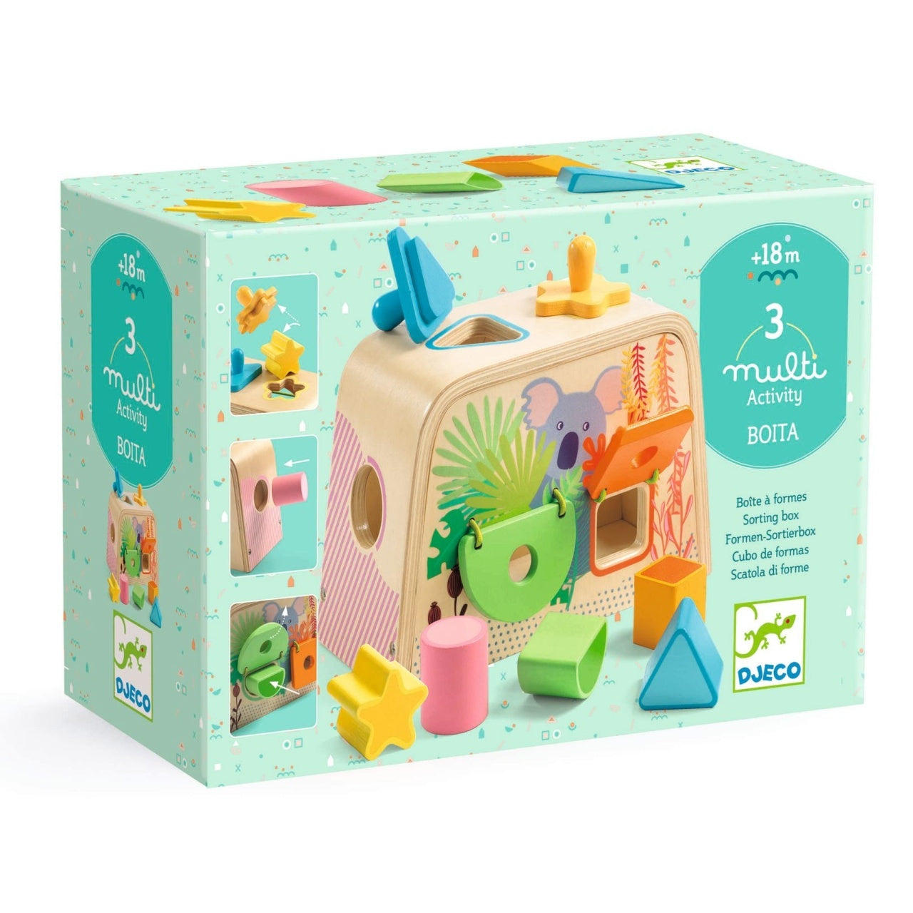Cutie de sortat forme Multi Boita, Djeco