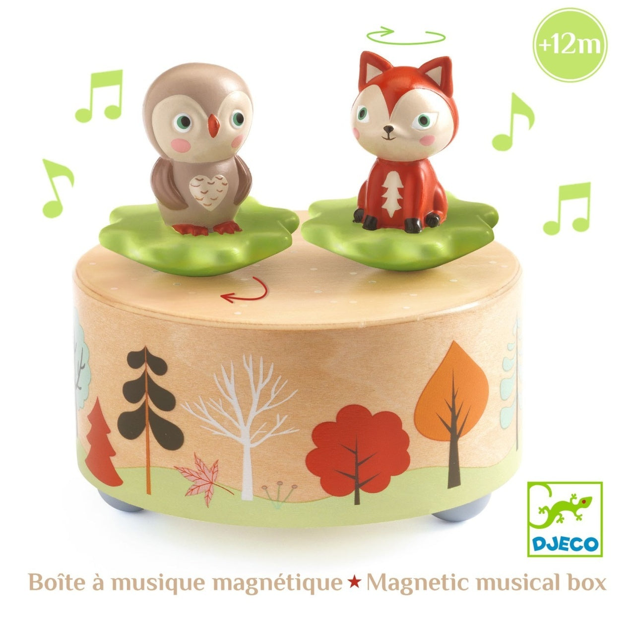 Cutie muzicala magnetica cu bufnita si vulpe, Djeco
