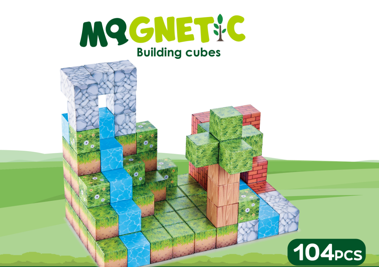 Cuburi magnetice - In natura 104 piese (2.5 cm)