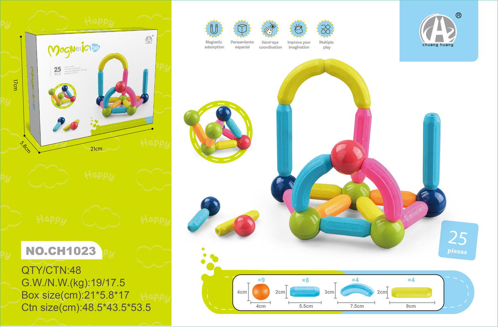 Set de constructie magnetic - Forme 3D (25 piese)