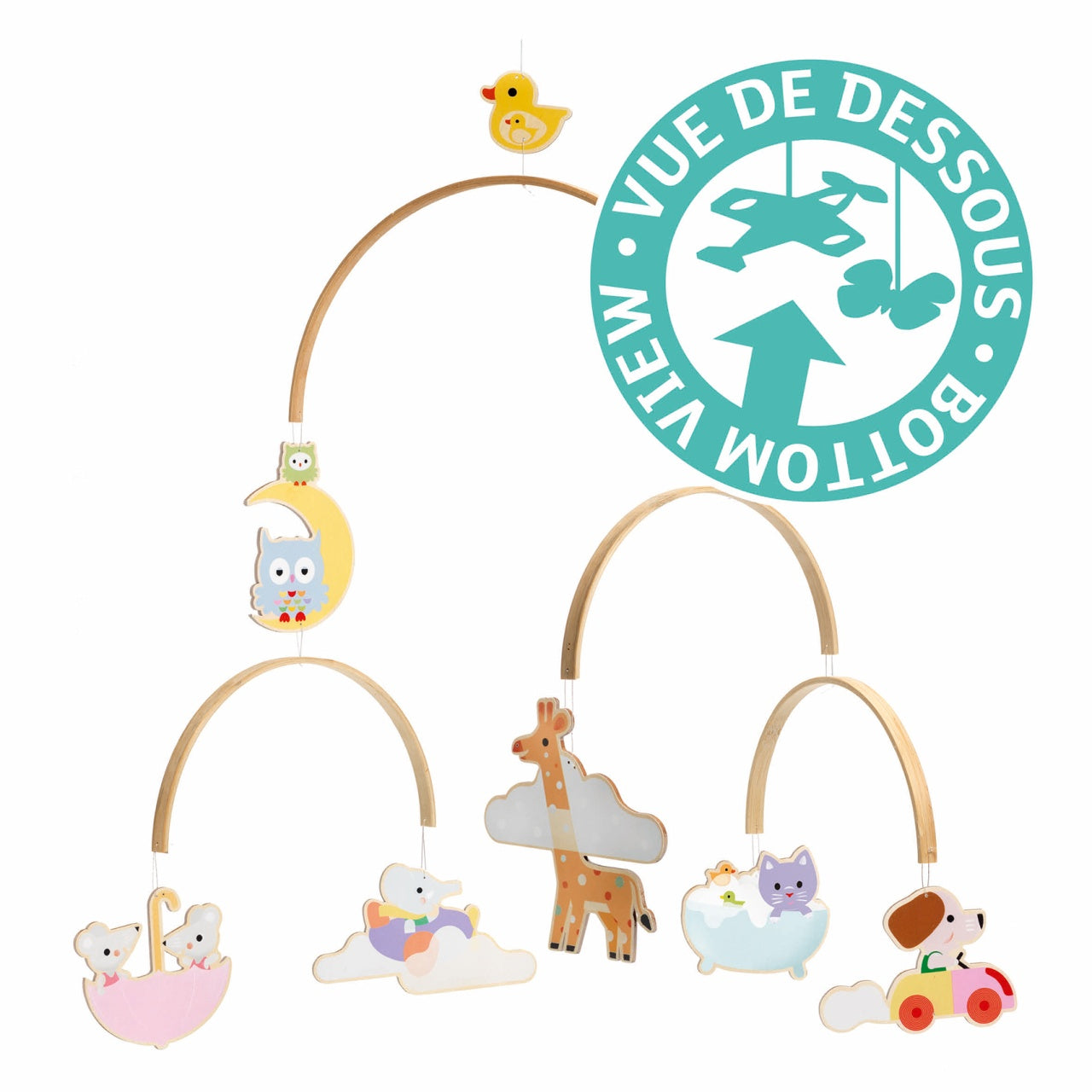 Decoratie mobila lemn camera copilului Animalute, Djeco