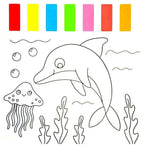 Water Painting: Carte de colorat Animalute marine