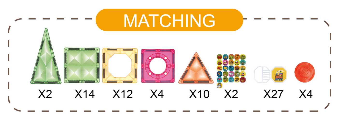 Joc magnetic Diamond cu lumini  - 73 piese (7.5 cm)