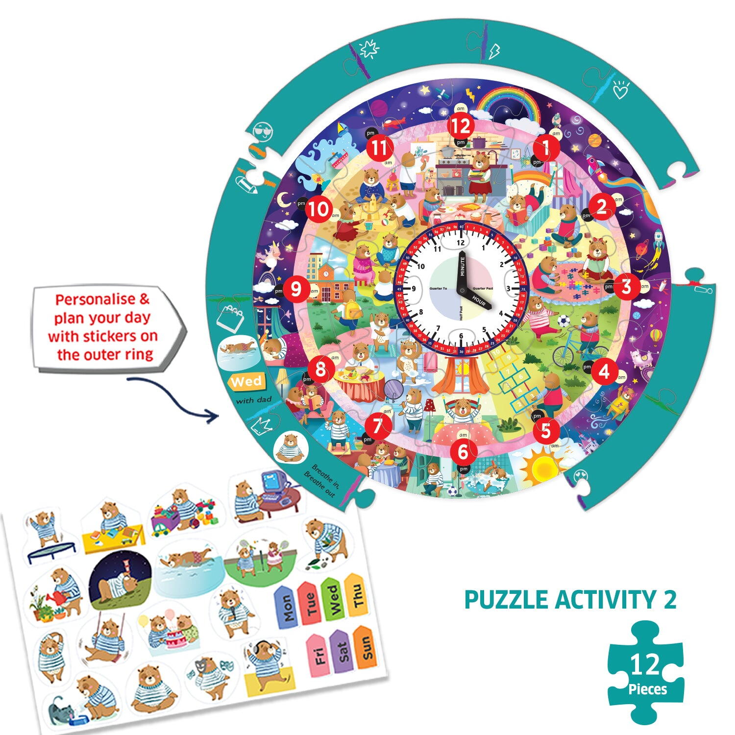 Puzzle - Ursuletul invata ceasul