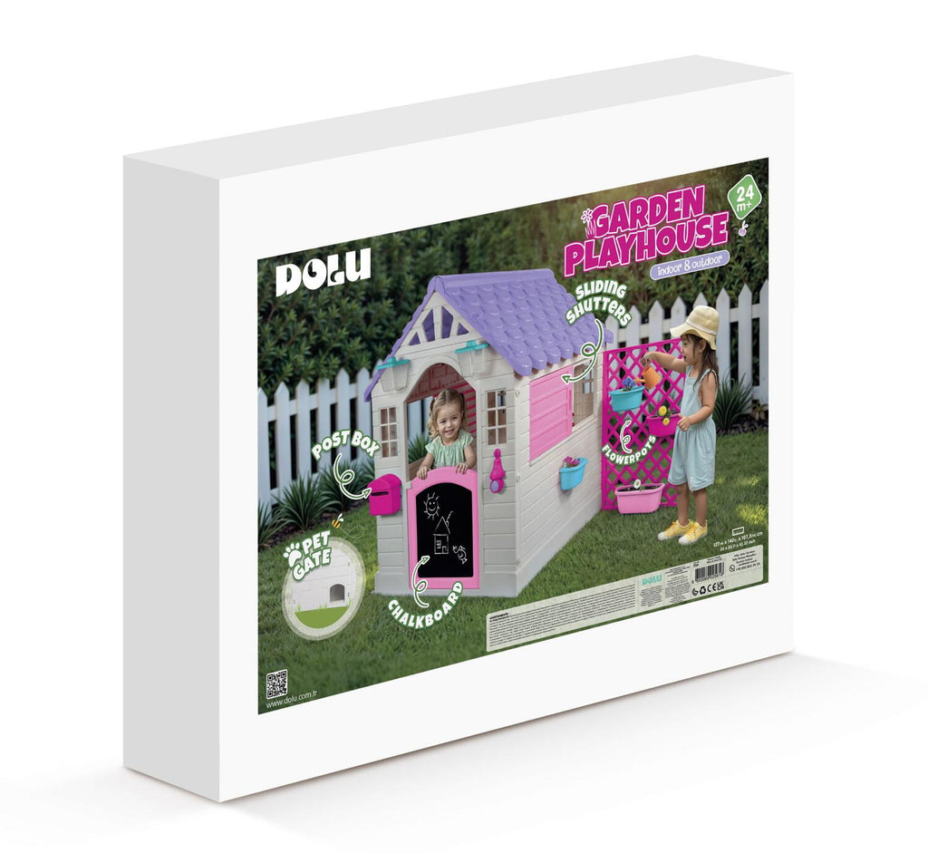 Casuta deluxe pentru copii - Alb & roz