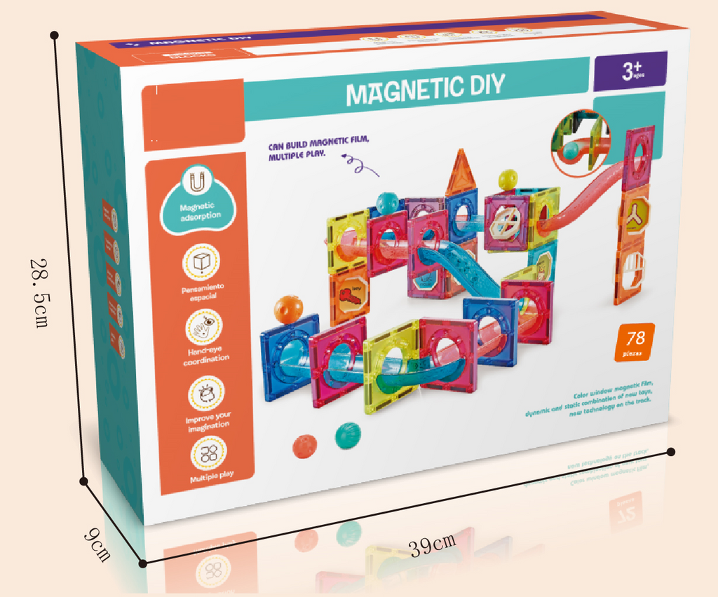 Labirintul meu magnetic - 78 piese (7.5 cm)