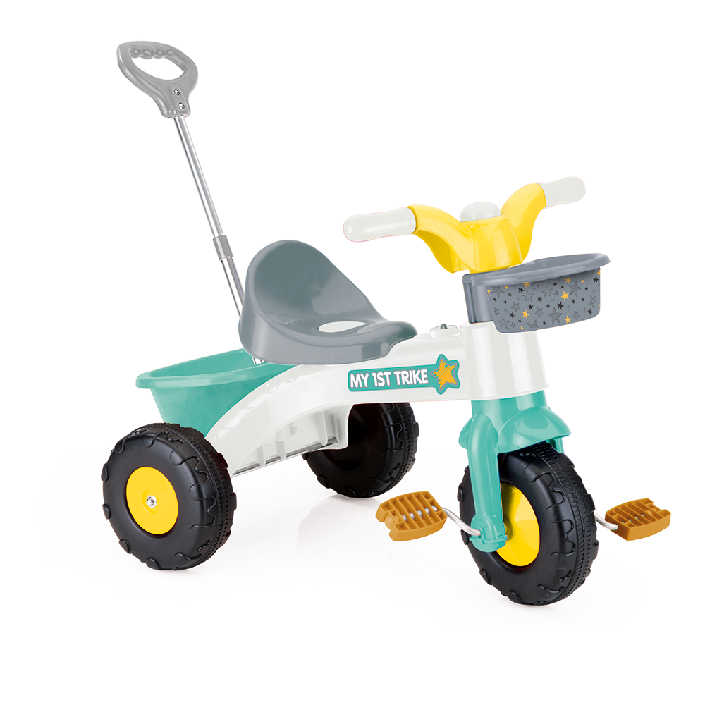 Prima mea tricicleta cu maner - Pastel