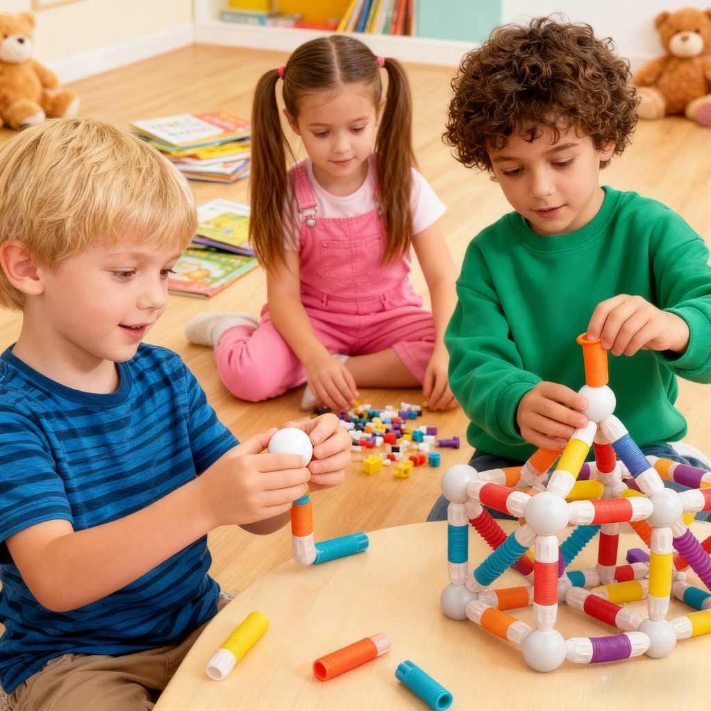 Set de constructie STEM magnetic -  Tuburi flexibile (108 piese)