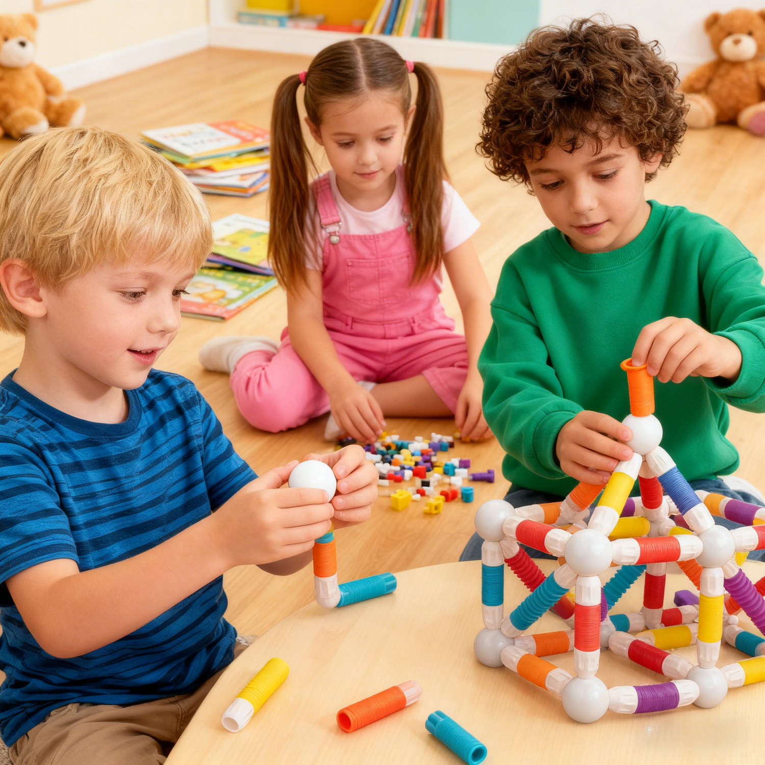 Set de constructie STEM magnetic -  Tuburi flexibile (108 piese)